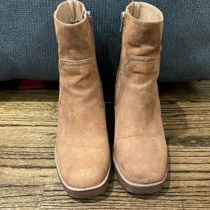 Brown suede boots